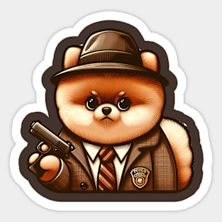 Pomeranian Detective Sticker